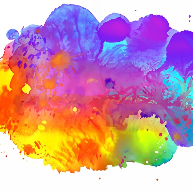 vector abstract background with a colourful watercolour splatter design