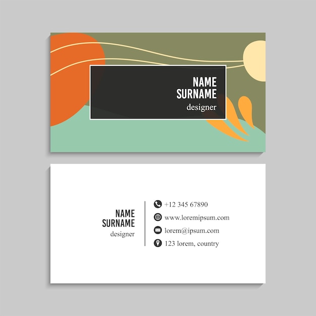 Vector abstract creative business cards set template