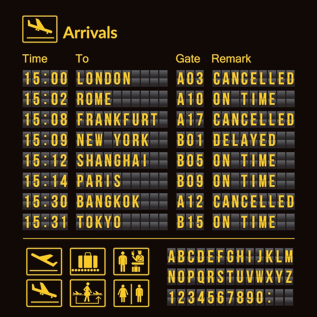 Vector vector airport board isolated