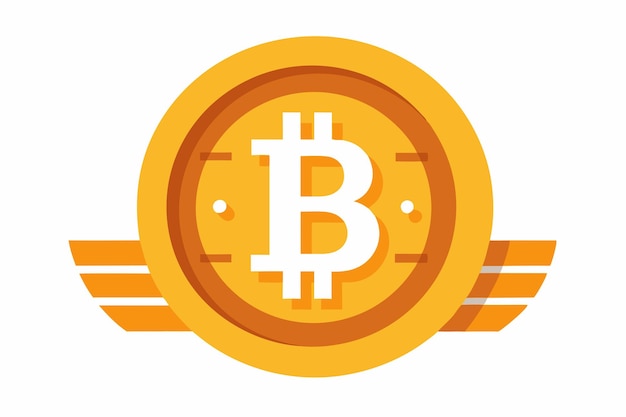 Vector vector art of bitcoin on white background