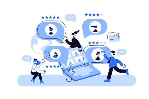 Vector art of employees communicating