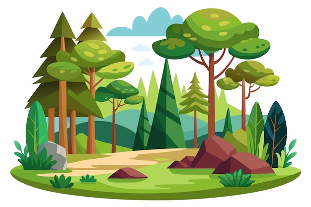 Vector art of Forest on white background