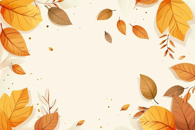 Vector vector of autumn leaves and empty space