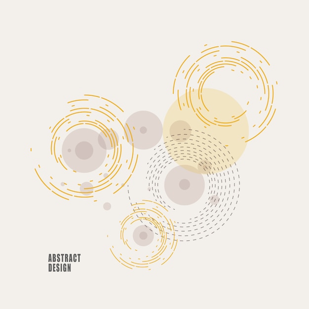 Vector vector background of circles and rounded lines in vintage style