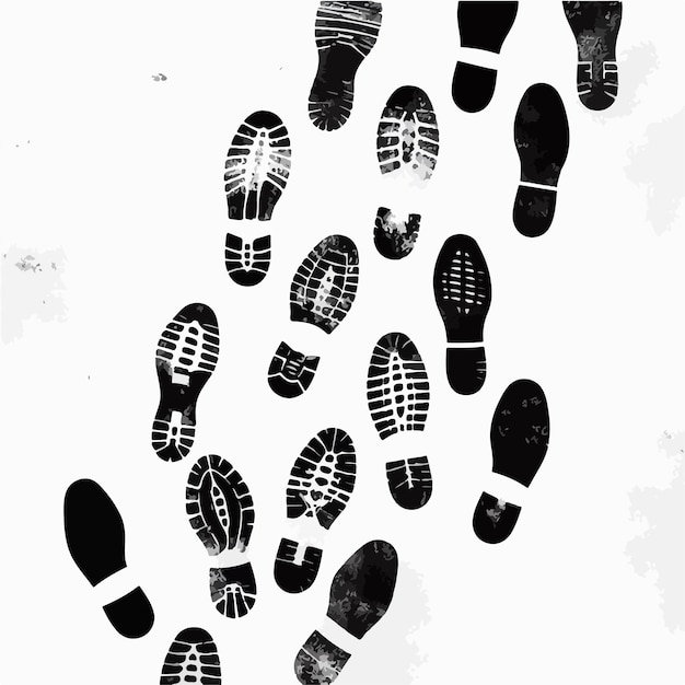 Vector vector a background of footsteps