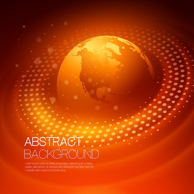 Vector background with glowing space orbit