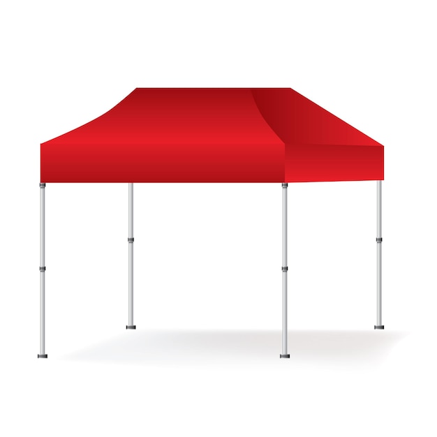Vector vector blank outdoor red marquee tent booth mock up isolated on white background