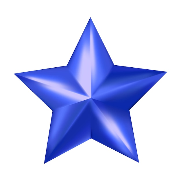 Vector blue star illustration on white background