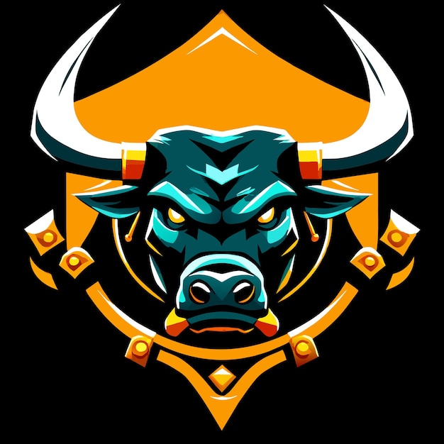 Vector Bull Illustration with Moody Isolation