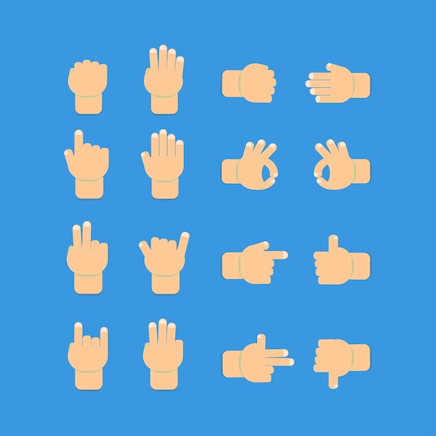 Vector bundle of various hand gestures and gestures perfect for illustration and animation