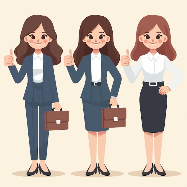 Vector vector businesswoman expressing thumbs up