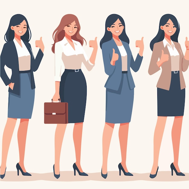 Vector vector businesswoman expressing thumbs up