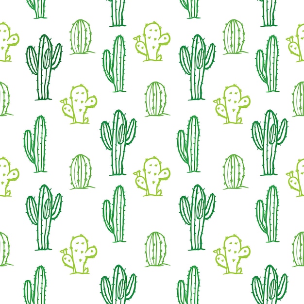 Vector cactus seamless  pattern color background