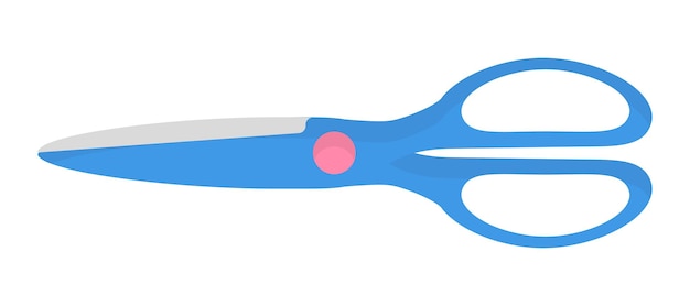 Vector cartoon blue baby safe scissors. Back to school.