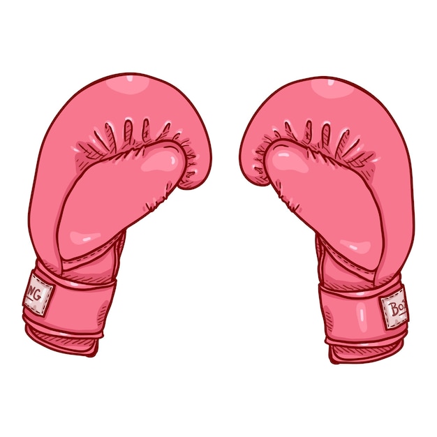 Vector Cartoon Pink Boxing Gloves