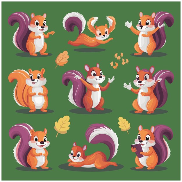 Vector vector of cartoon squirrel illustration on white background