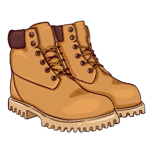 Vector Cartoon Yellow Work Boots