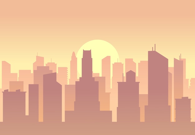 Vector city flat skyline