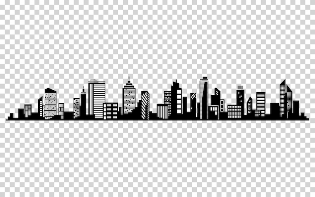 Vector city silhouette. Cityscape vector design.