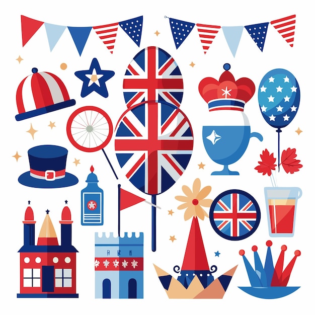 Vector vector collection british independence day celebration elements