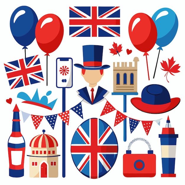 Vector vector collection british independence day celebration elements