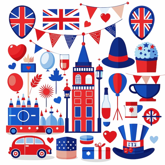 Vector vector collection british independence day celebration elements