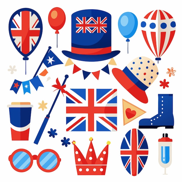 Vector vector collection british independence day celebration elements