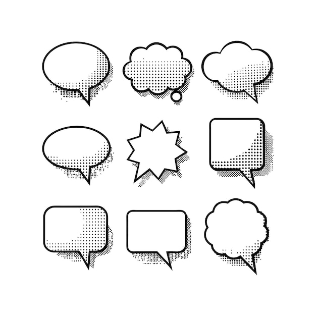 vector collection of speech bubbles