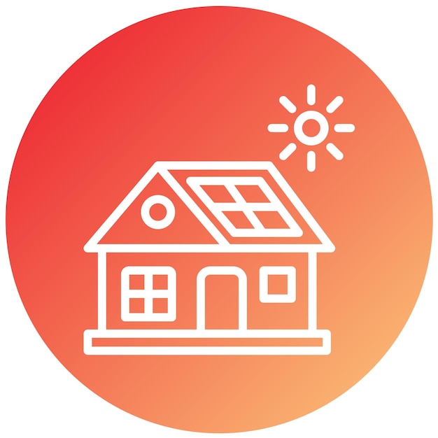 Vector Design Solar House Icon Style