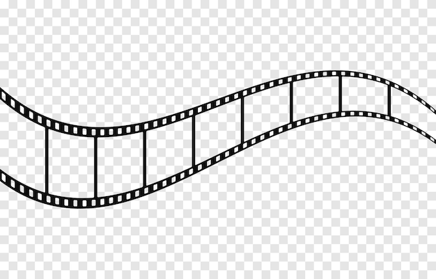 Vector film strip PNG Roll of retro film strip on isolated transparent background