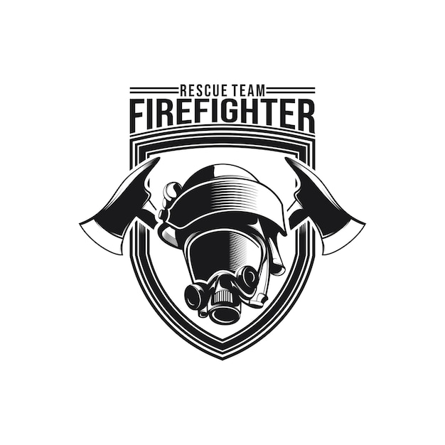 Vector of fire fighter logo design