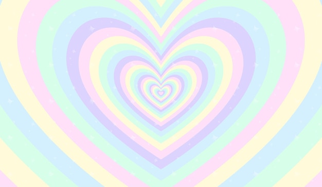 Vector flat design heart pastel color background