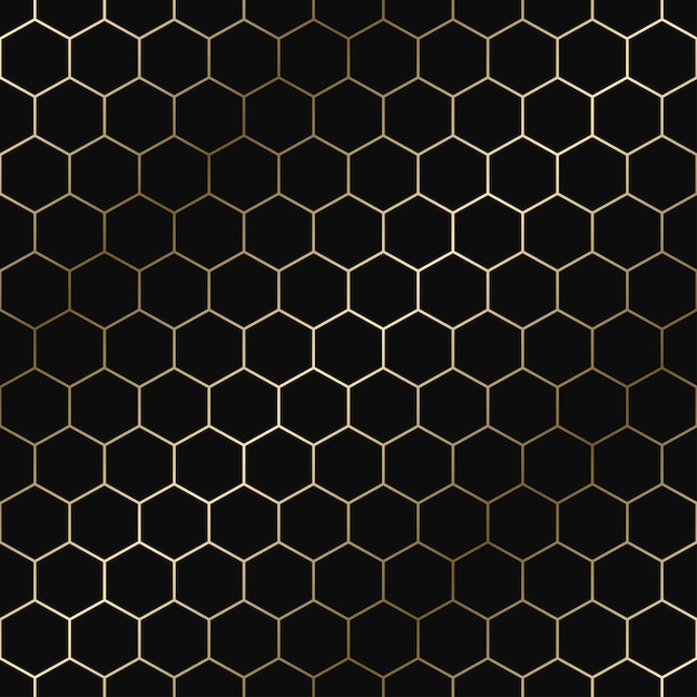 Vector vector geometric hexagon pattern seamless luxury gold gradient design rich ornamental background