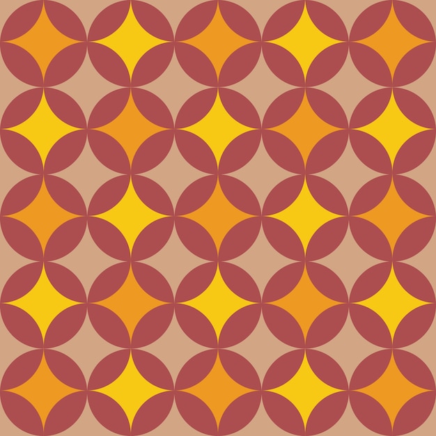 Vector vector geometric seamless pattern in retro groovy style.