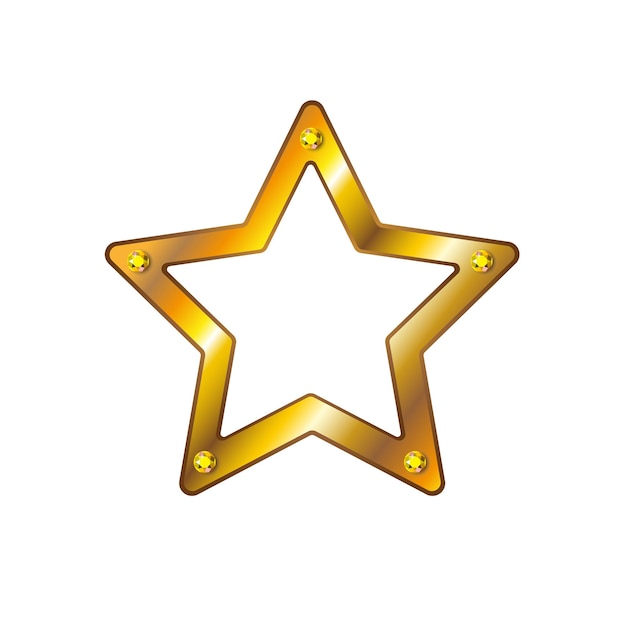 Vector vector golden star on white background symbol of customer satisfaction review service