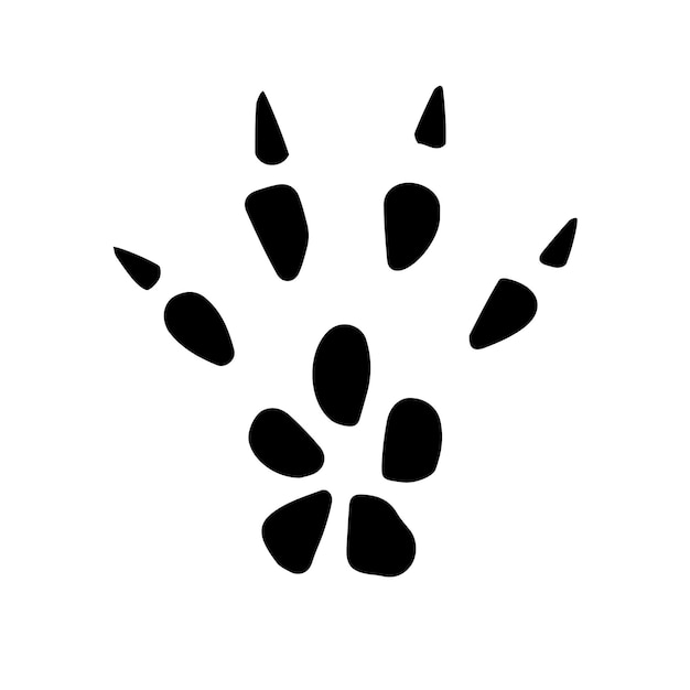 Vector hand drawn rat rodent paw foot print