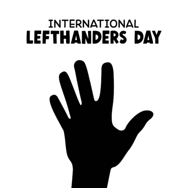 Vector a vector of hand holding pen on international lefthanders day design