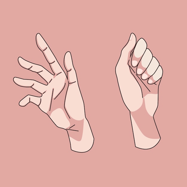 vector hand two kinds of brown color