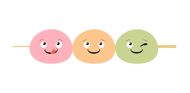 Vector Happy Cartoon Dango Illustration Isolated