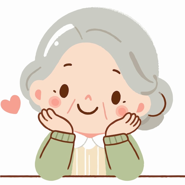 Vector vector of happy grandmother with flat design style