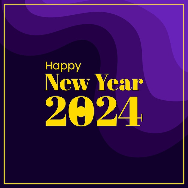 vector Happy New Year 2024 Abstract Background Flat Design