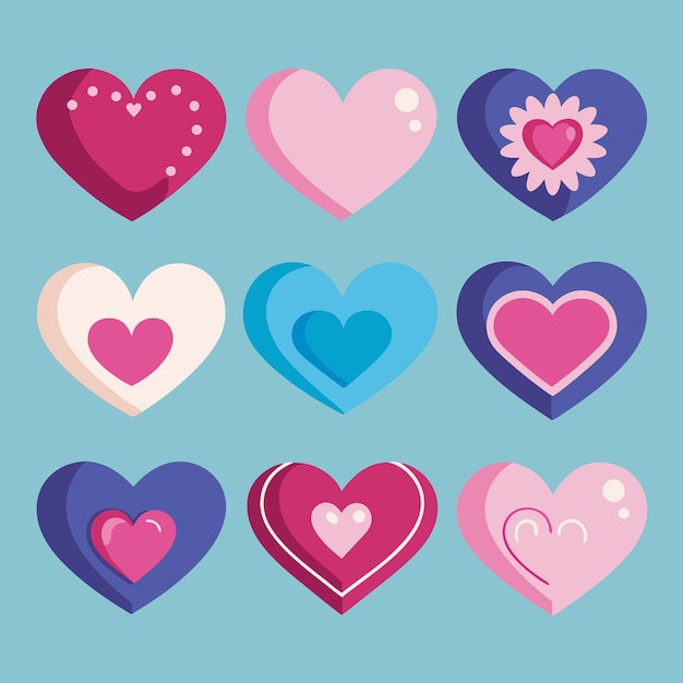 Vector vector heart shape collection