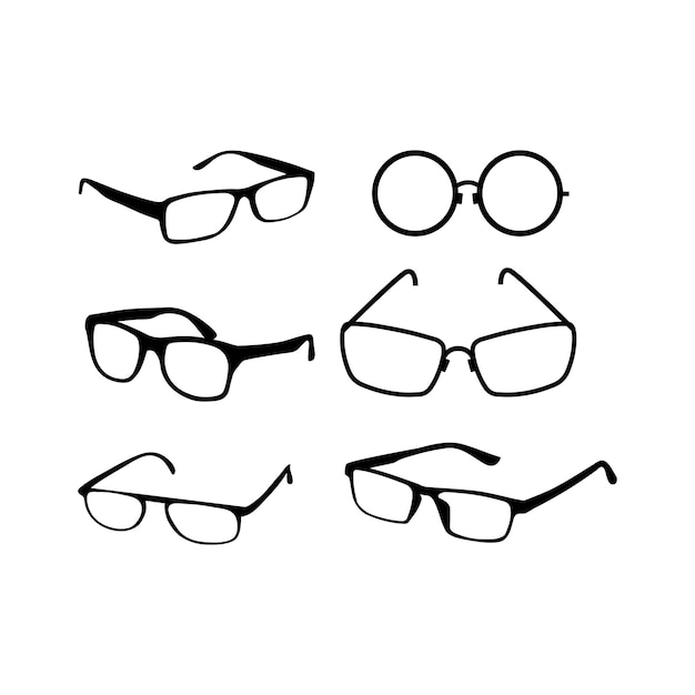 Vector vector icons eyepiece. silhouettes of black color.