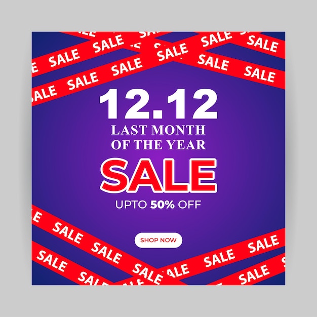 Vector illustration of 12 12 Sale social media feed template