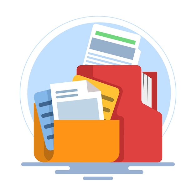 Vector vector illustration about the concept of file storage or archiving documents or files