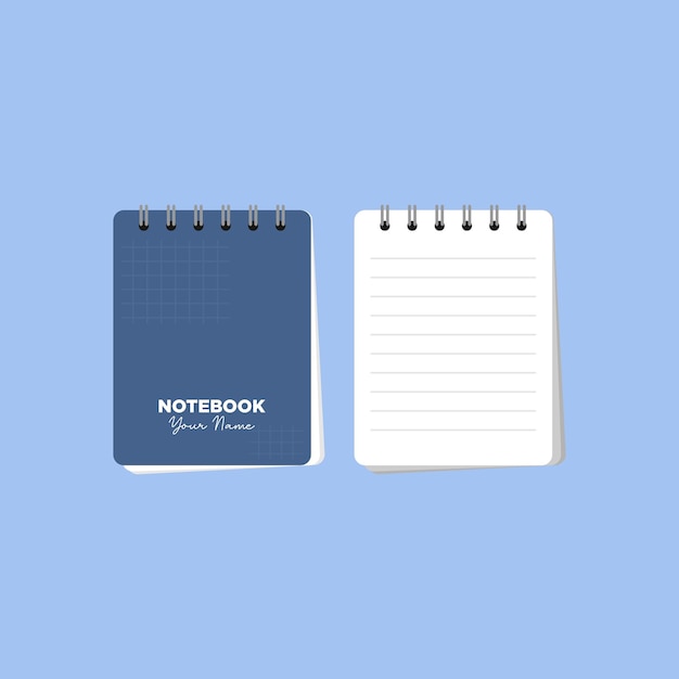 Vector vector illustration of blue notebook collection