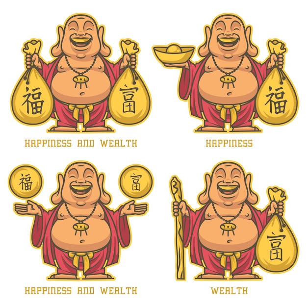 Vector Illustration, Buddha gives wealth and happiness, format EPS 10