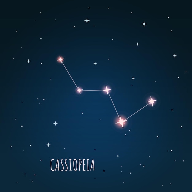 Vector vector illustration of cassiopeia constellation