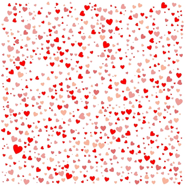 Vector Illustration of a Colorful Background with Heart Confetti