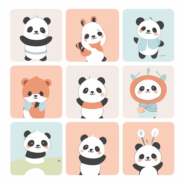 Vector vector illustration of a cute panda for toddlers story books